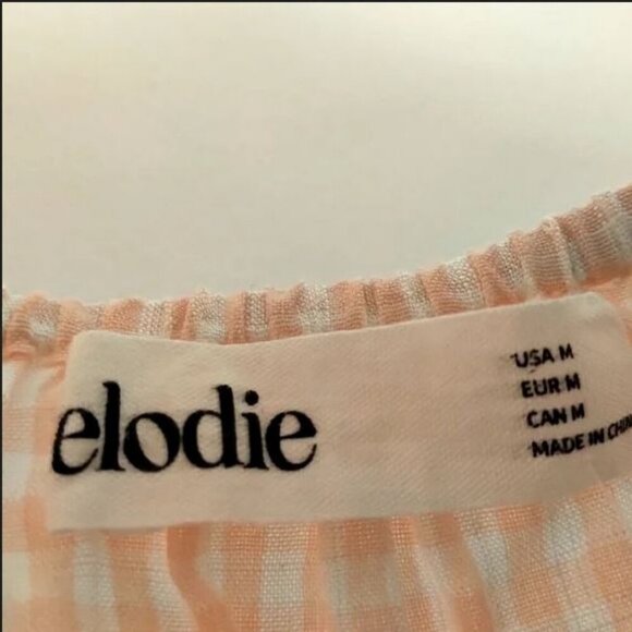 2/100🥑NWT Anthropologie Square-neck Gingham Milk-maid Top Puff Sleeve Baby Pink - Picture 10 of 16